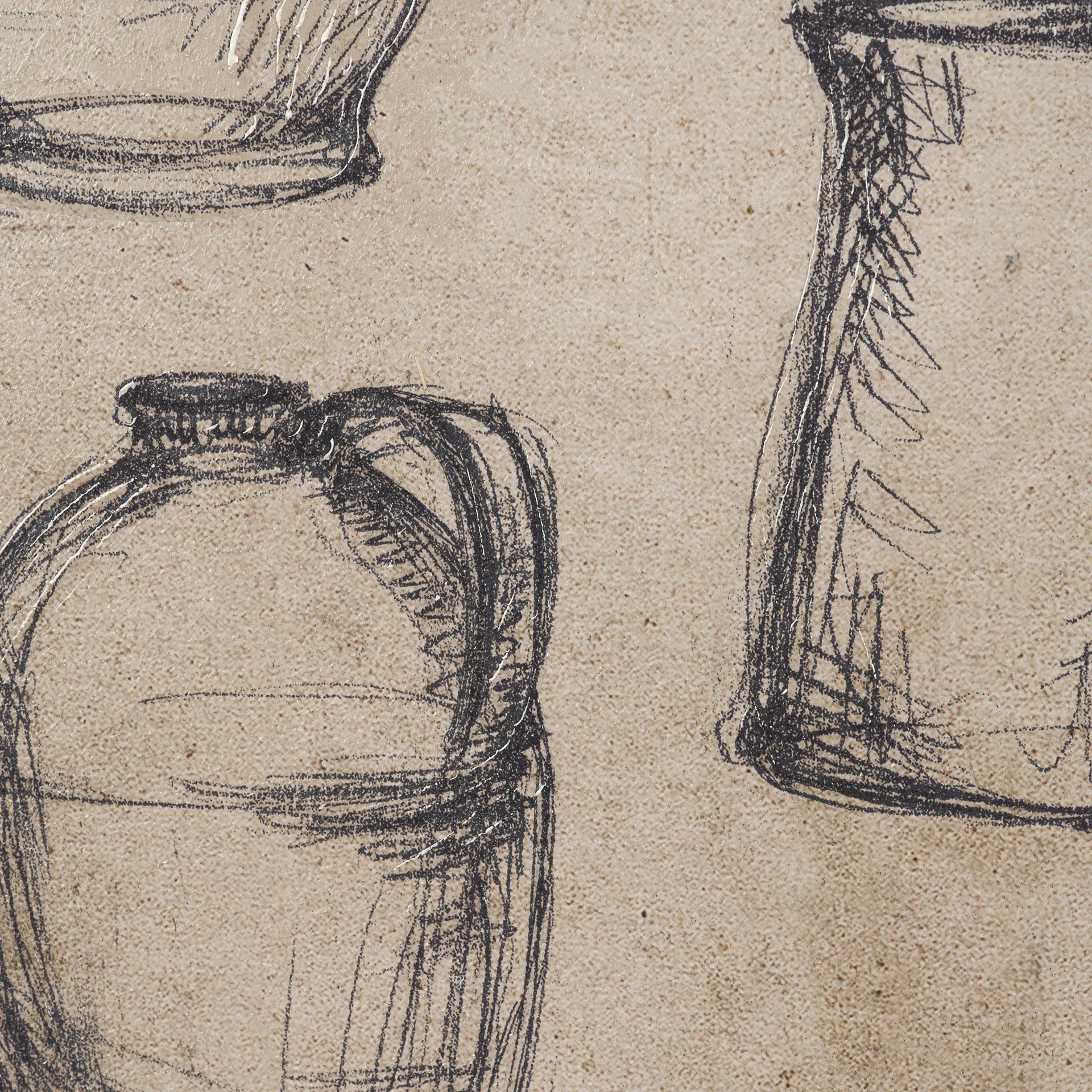 Vintage Tableware Sketch (Set of 2)