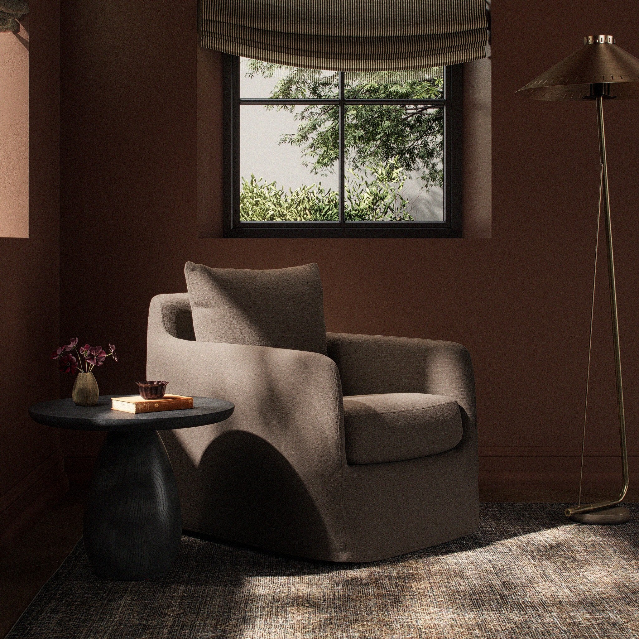 Banks Slipcover Swivel Chair