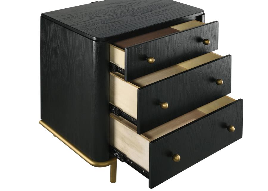 Arthur 3-Drawer Nightstand