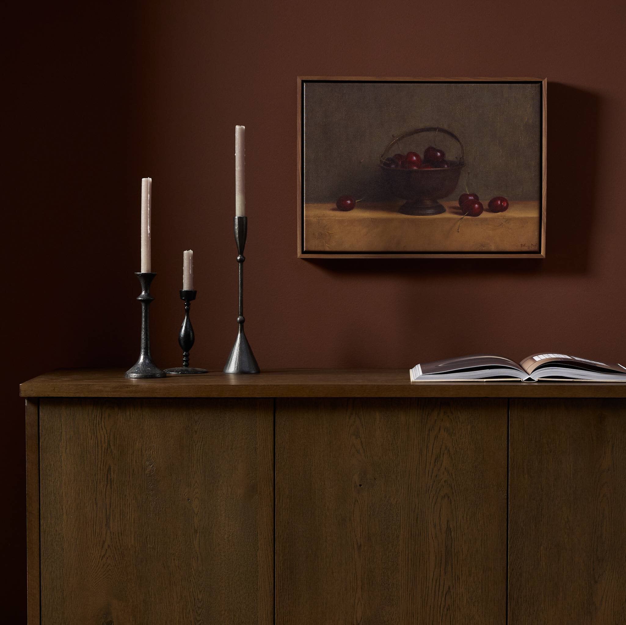 Red Cherries On Red Oak by Bethany Joseph