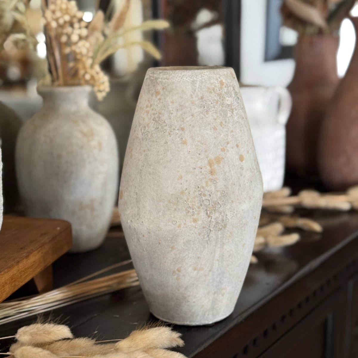 Large Rustic White Vase