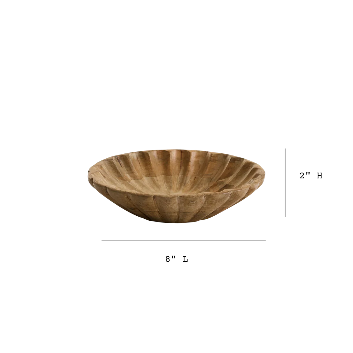 Scallop Mango Wood Bowl