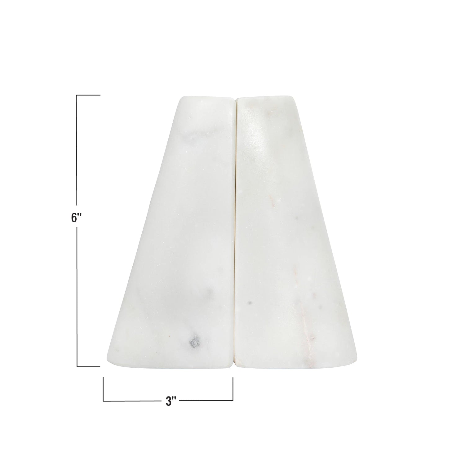 White Marble Bookends