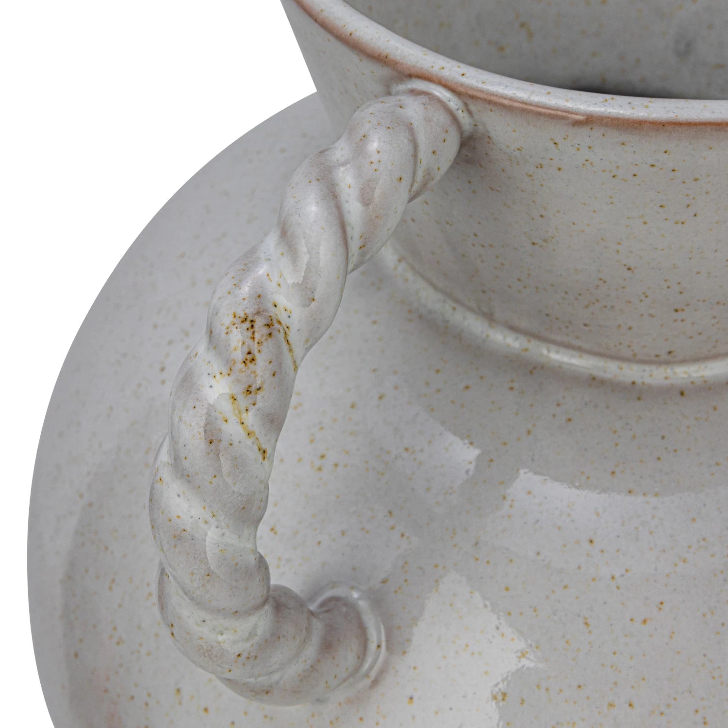Twisted Handles Stoneware Vase