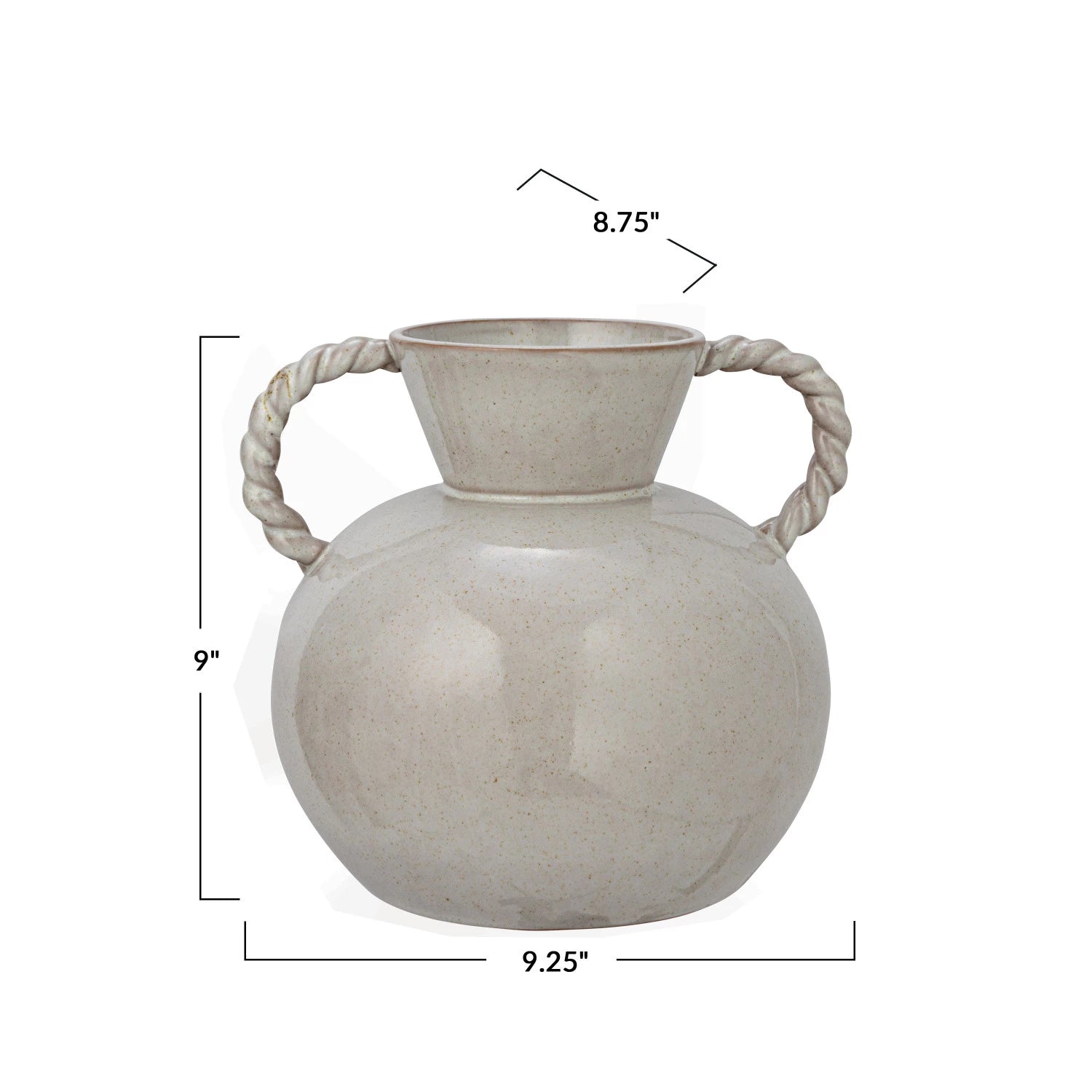 Twisted Handles Stoneware Vase