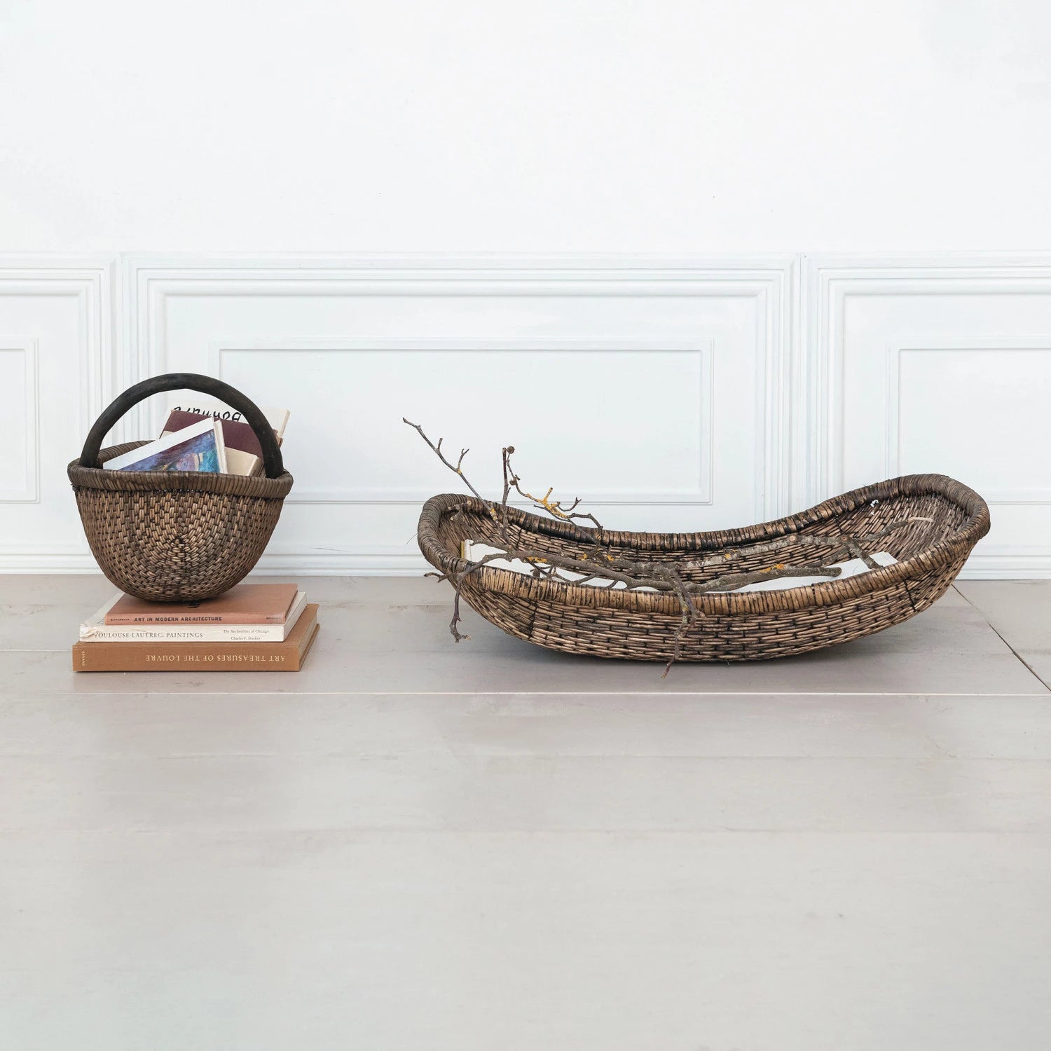 Woven Wicker Vintage Tray